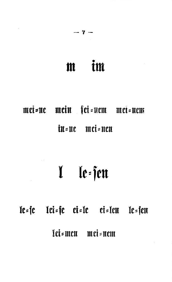 Deutsche Fibel -m / l (Druckschrift)