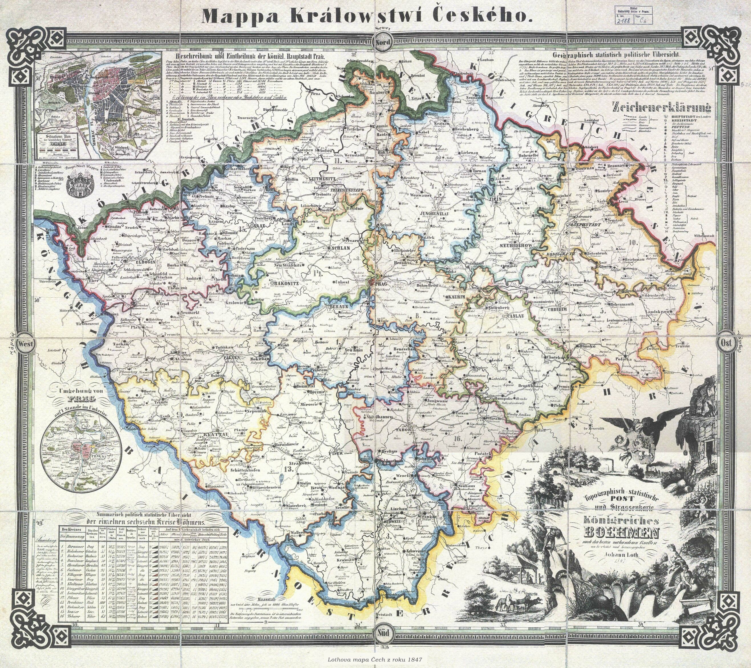 Mapa kralovstvi ceskeho 1847