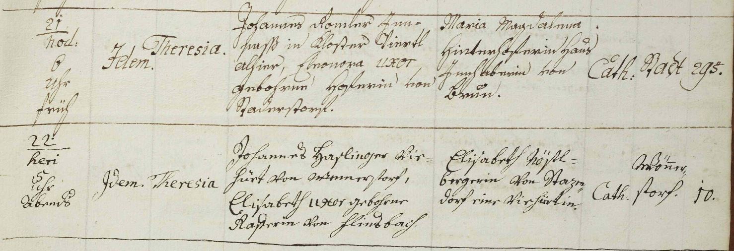 St Plten Taufbuch 1782