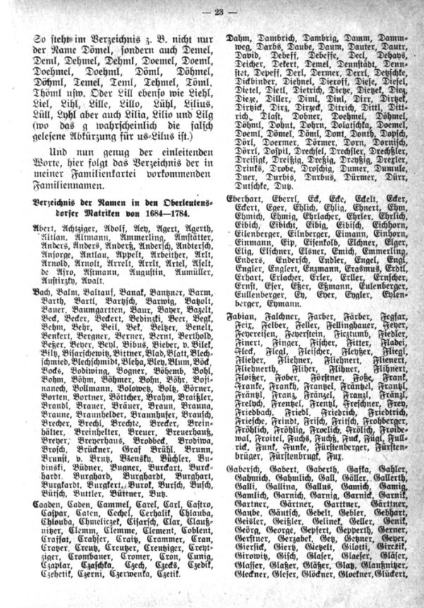 Oberleutensdorfer Familien 1684-1784 -  2