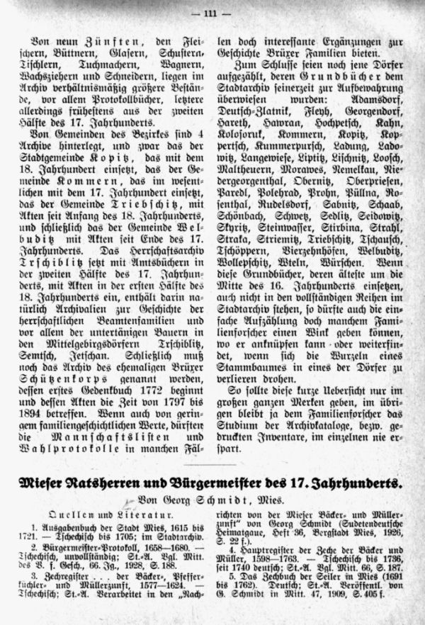 Mieser Ratsherren und Bürgermeister des 17. Jahrhunderts - 1