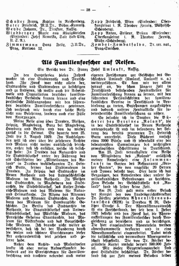 Als Familienforscher auf Reisen - 1