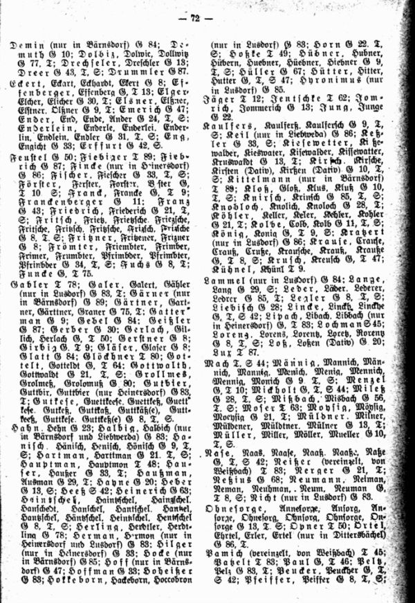 Familiennamen der Getauften, Getrauten und Verstorbenen nach der Neustädter Matrik Nr.0 und der zugehörigen Gleichschrift (1607-1690) - 2