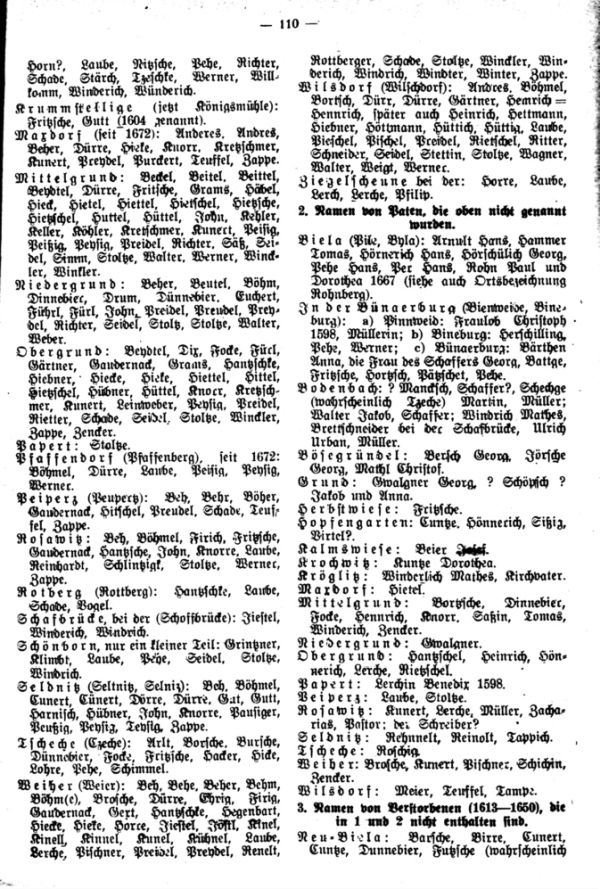 Alte Familiennamen aus Bodenbach und Umgebung - 2
