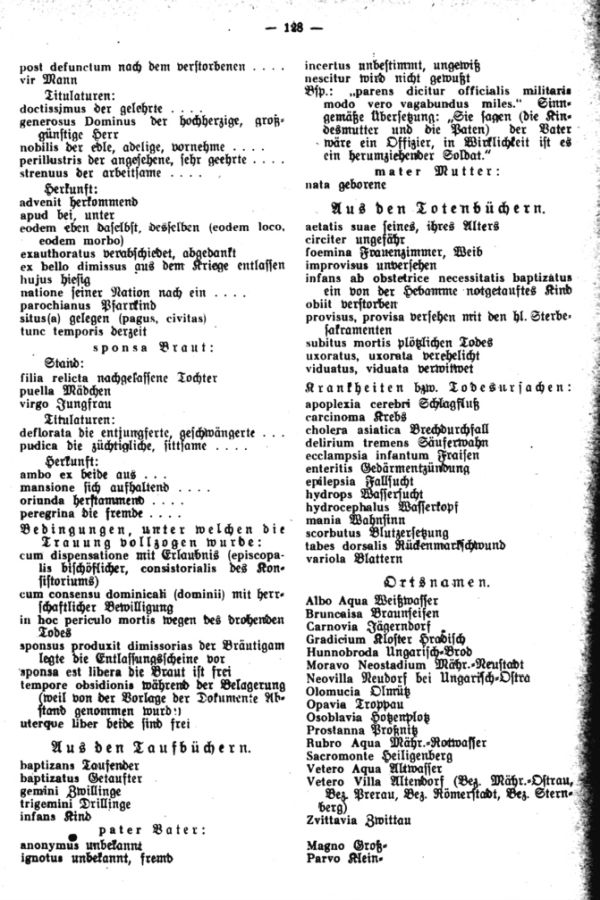 Matrikenlatein des 18. Jahrhunderts in der Olmützer Erzdiözese - 3
