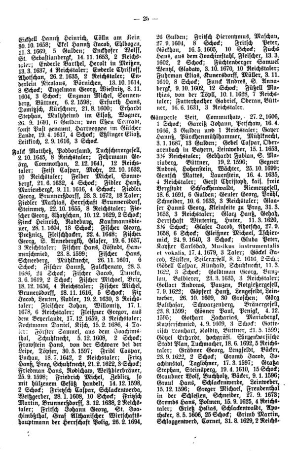 Hundert Jahre Bürgerzuwachs durch Einwanderung in Kaaden (1595-1694) - 3