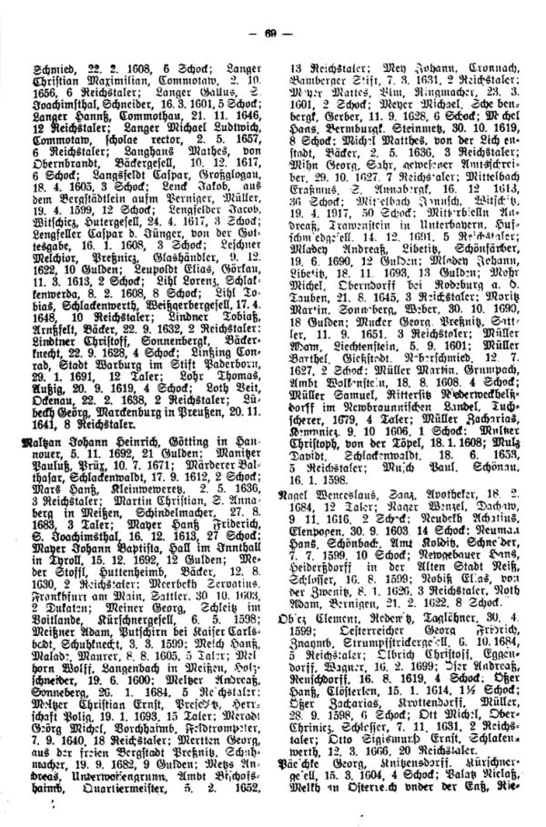 Hundert Jahre Bürgerzuwachs durch Einwanderung in Kaaden (1595-1694) - 2