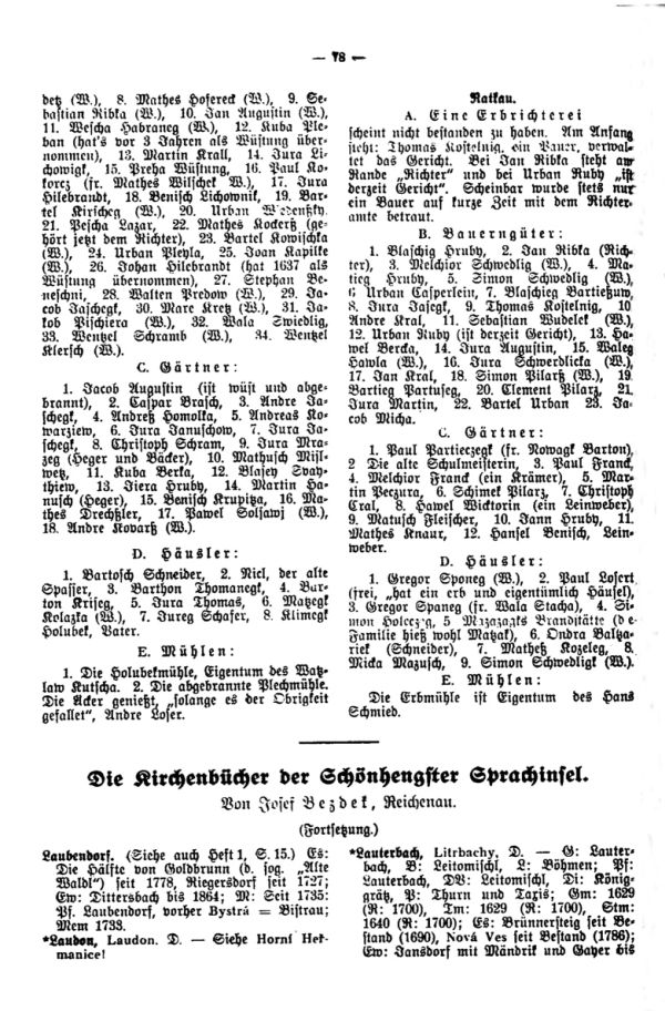 Die Kirchenbücher der Schönhengster Sprachinsel - 1