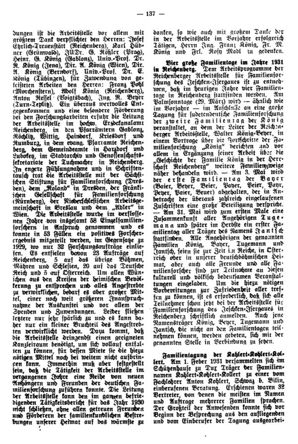 Familientagung der Kahlert, Kohlert, Kollert