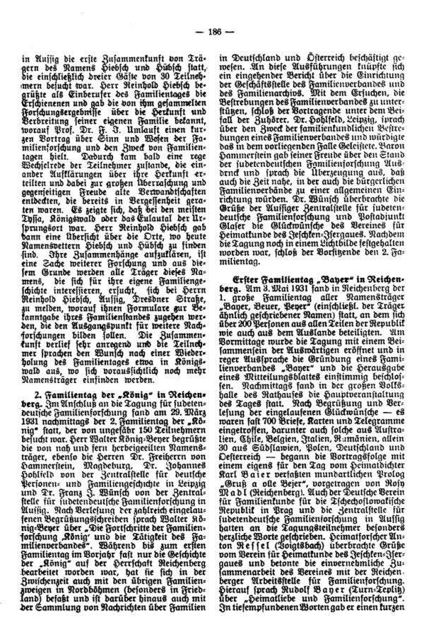  Erster großer Familientag der 'Bayer' -  Familientag der König in Reichenberg