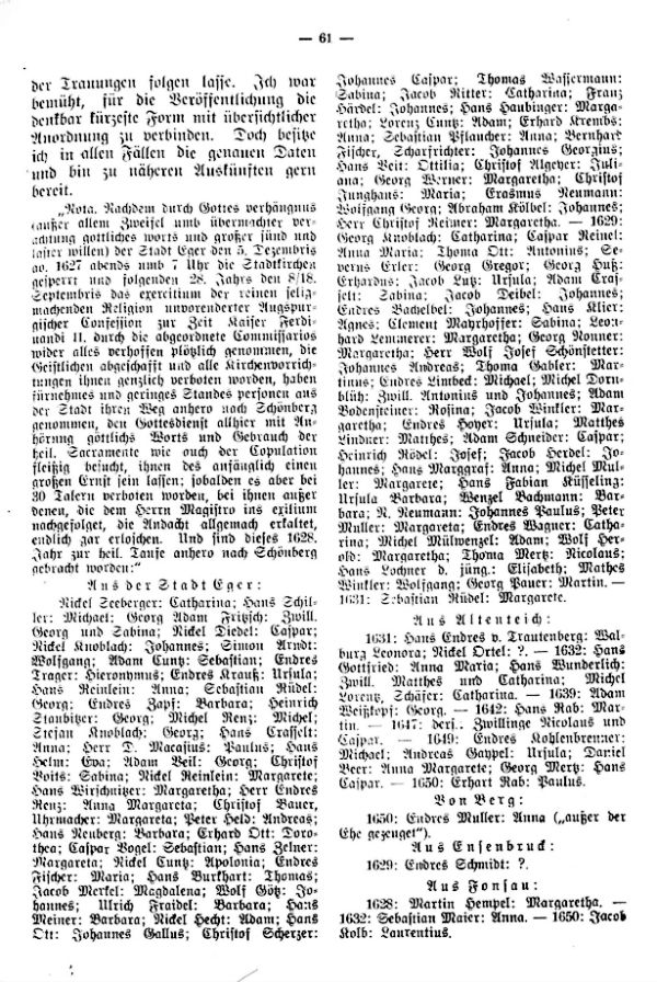 Evangelische Taufen Egerländischer Kinder im Kirchbuch zu Schönberg am Kapellenberg 1628-1654 - 2