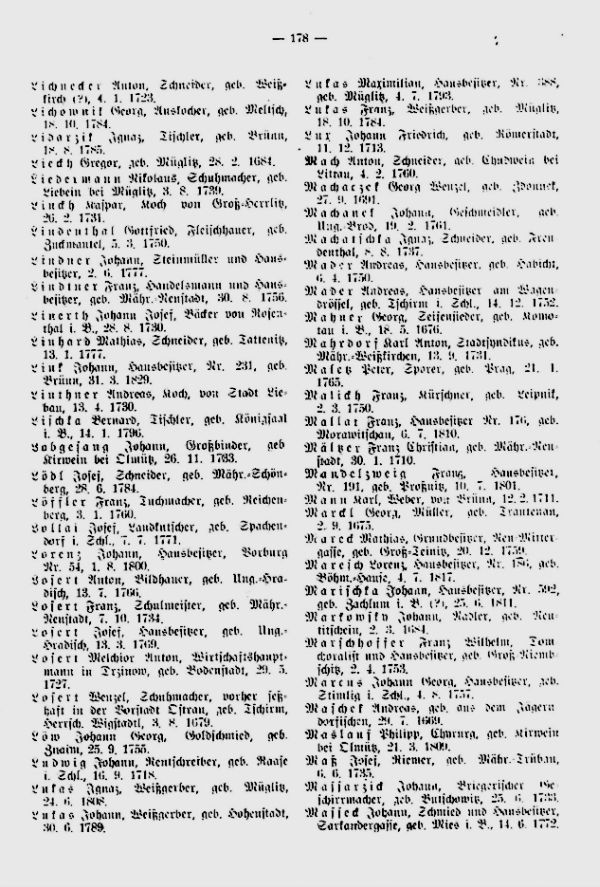 Olmützer Neubürger aus Böhmen, Mähren, Schlesien und der Slowakei 1688-1848 - 4