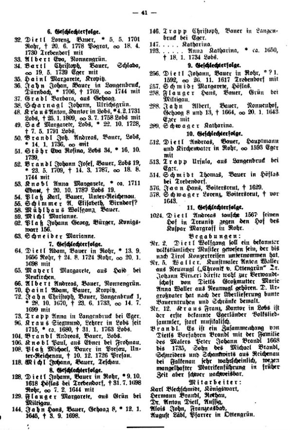 Ahnentafeln bekannter Sudetendeutscher:  17. Franz Josef Dietl, akademischer Maler, dzt. Zürich-Florenz - 2