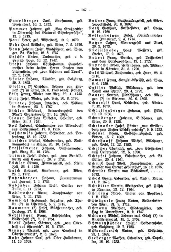 Olmützer Neubürger aus Östereich (1668-1829) - 4