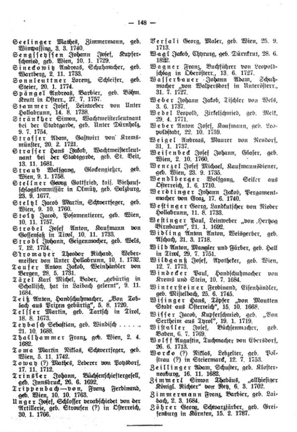 Olmützer Neubürger aus Östereich (1668-1829) - 5