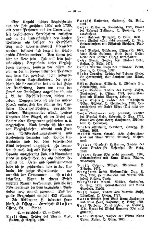 Weglaßbriefe im Stadtarchiv Oberleutensdorf - 2