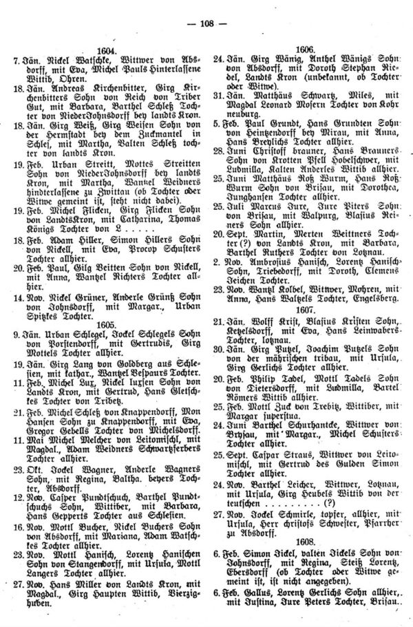 Fremde Heiraten in den Zwittauer Trau-Matriken - 2