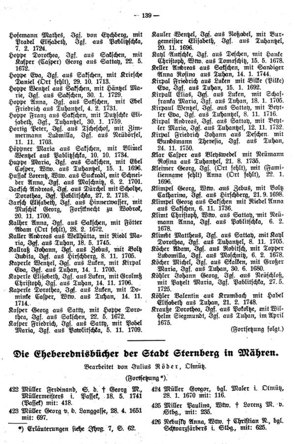 Die Egeberednisbücher der Stadt Sternberg in Mähren - 1