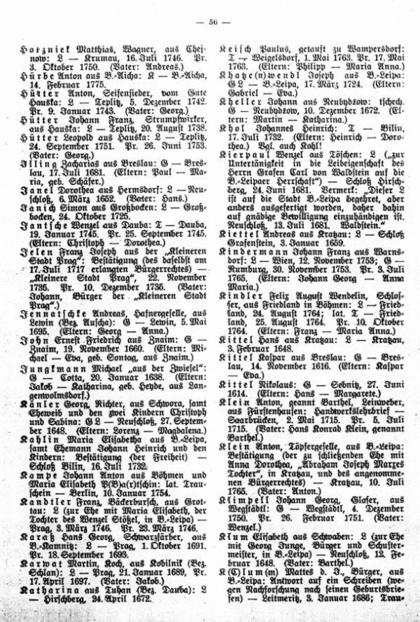 Die Geburts- und Weglaßbriefe des Böhm.-Leipaer Stadtarchives (Fortsetzung) - 2