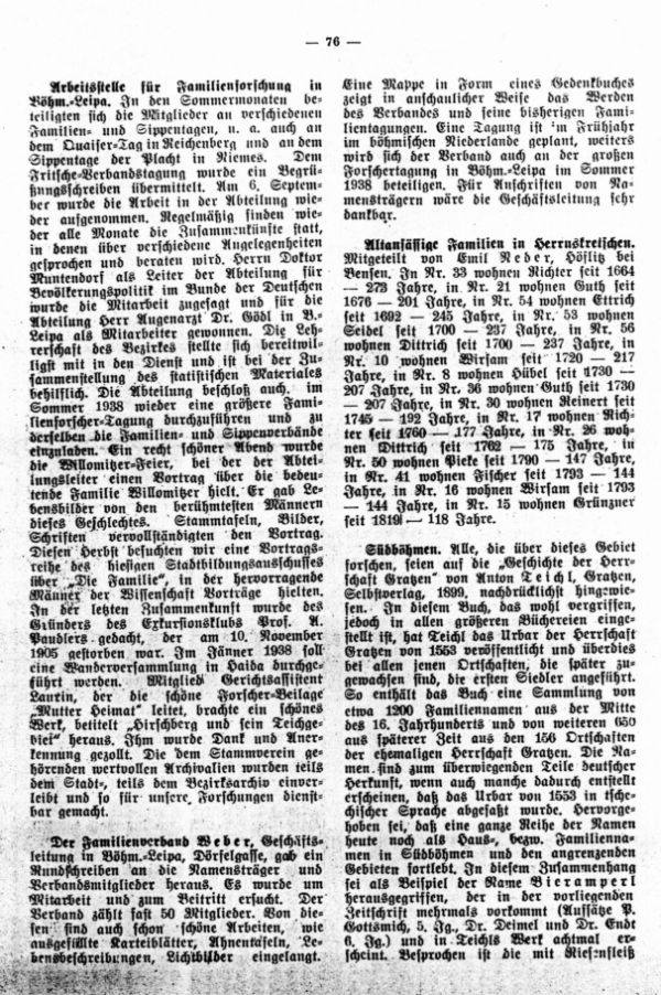 Der Familienverband Weber - Altansässige Familien in Herrnskretschen