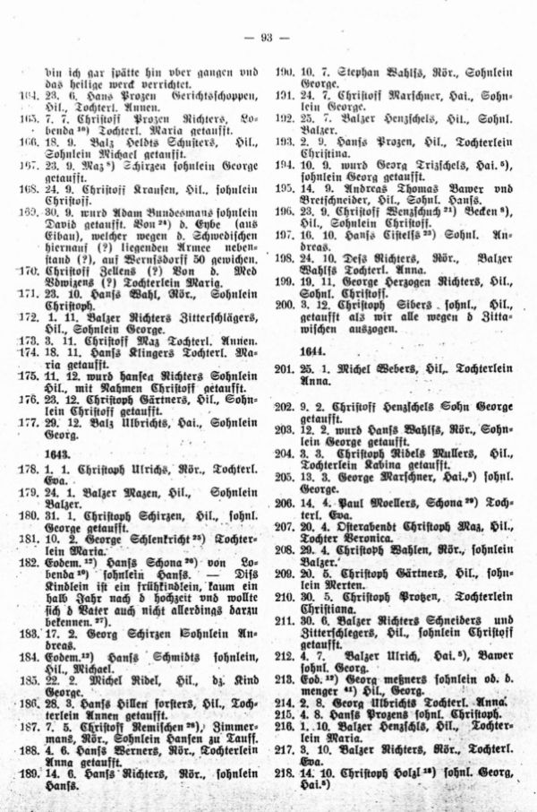 Verzeichnis der Getauften Fremden Kinderlein - 2