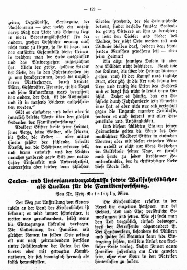 Seelen- und Untertanerverzeichnisse sowie Wallfahrtsbücher als Quellen für die Familienforschung - 1