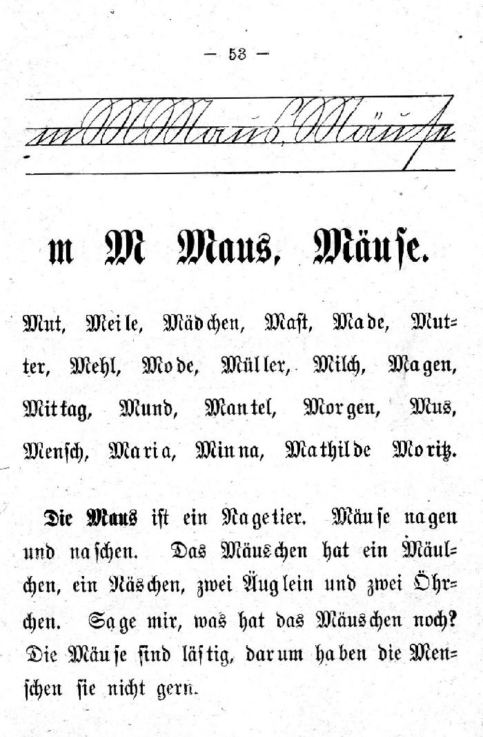 Deutsche Fibel -M (Schreibschrift /Druckschrift)