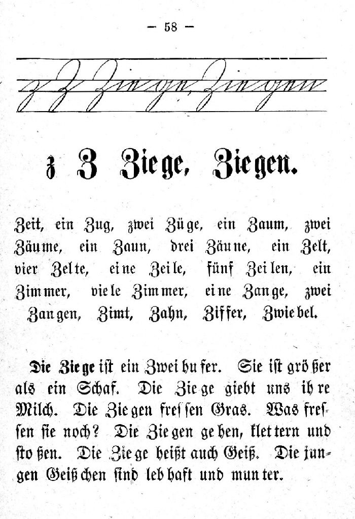 Deutsche Fibel -Z (Schreibschrift /Druckschrift)