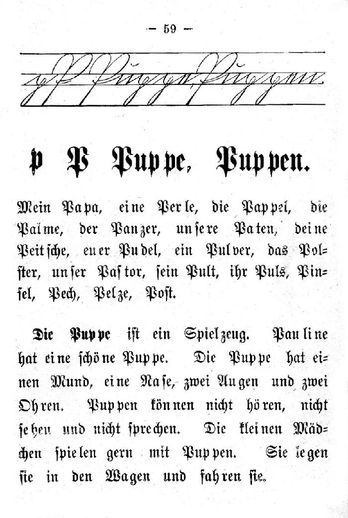 Deutsche Fibel -P (Schreibschrift /Druckschrift)