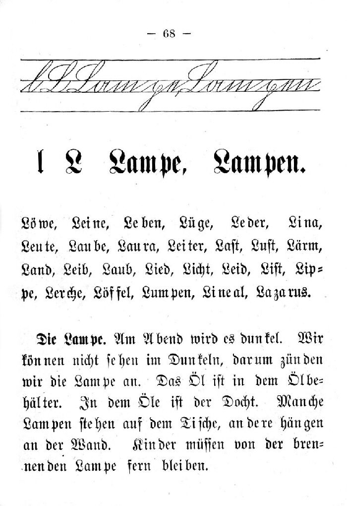 Deutsche Fibel -L (Schreibschrift /Druckschrift)