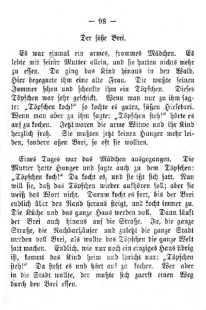 Deutsche Fibel -Der süße Brei