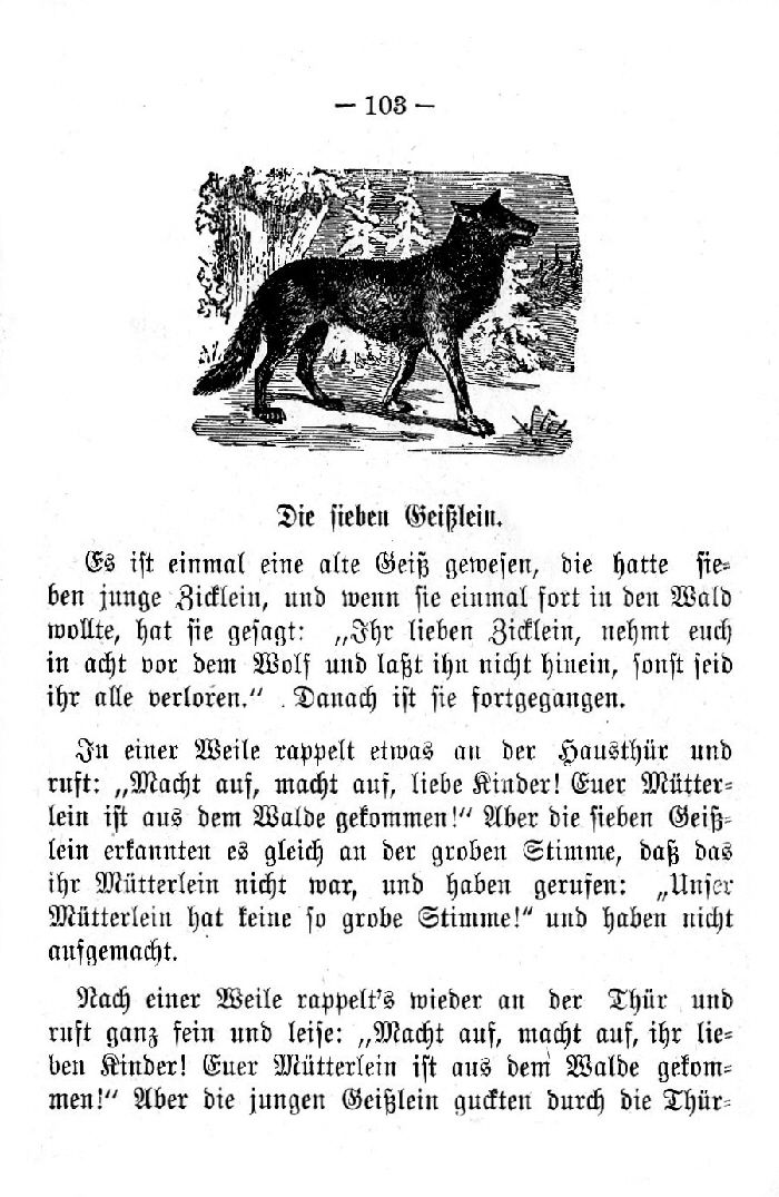 Deutsche Fibel -Die sieben Geißlein