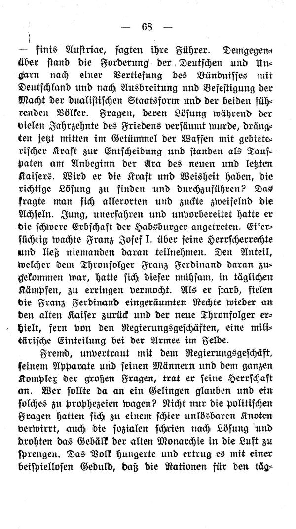 IV. Kapitel:  Die Aera des letzten Kaisers
